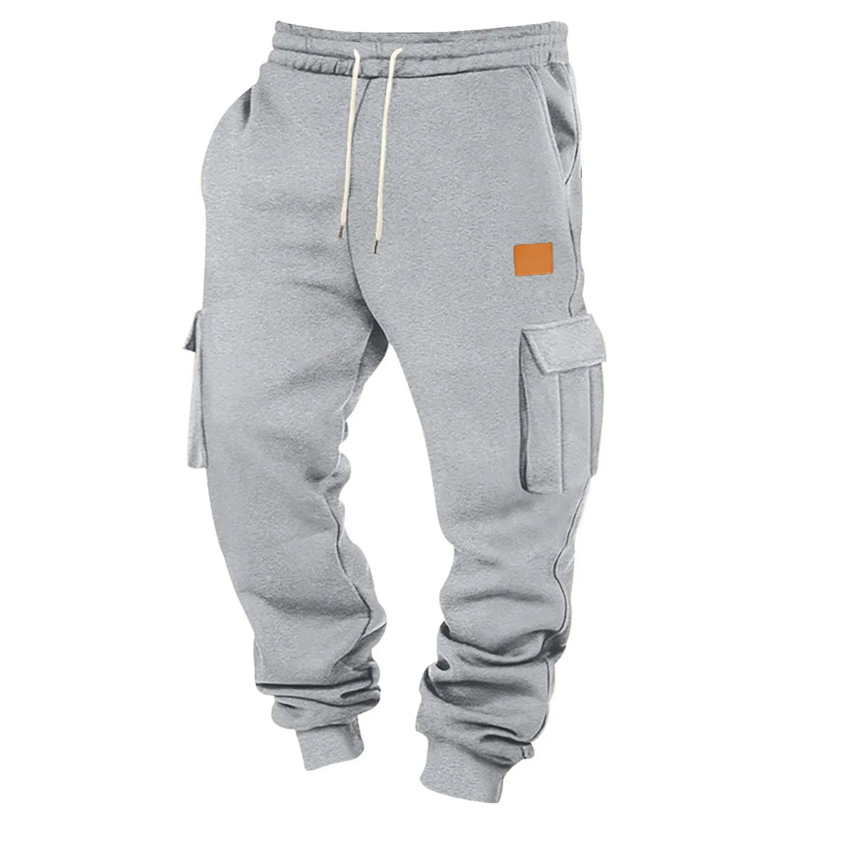 Men's Cargo Pants 2025 New Casual Loose Autumn Winter Straight Baggy Pants Multi-Pockets Solid Color Printing Sweatpants