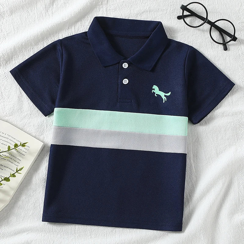 Polo POLO Garçon Été Multicolore | Set 3 Pièces | Manches Courtes Casual | Enfant Tendance