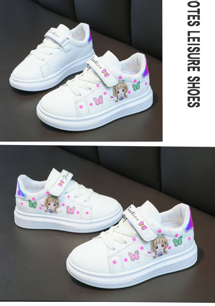 Kids' Sneakers Kid Casual Shoes Spring 2023 New Kid Sneakers Shoes Leather Upper Girl Shoes Kid Small White Board Shoes