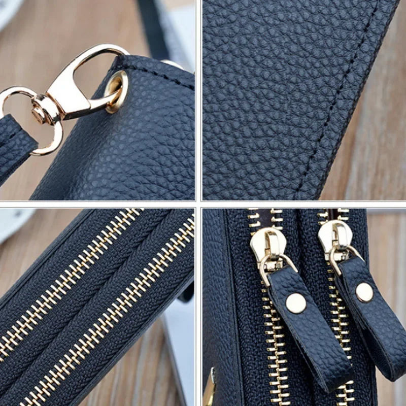 Portefeuille Long Femme | Gland Décoratif | Porte-Monnaie & Porte-Cartes | Cuir PU | Clutch
