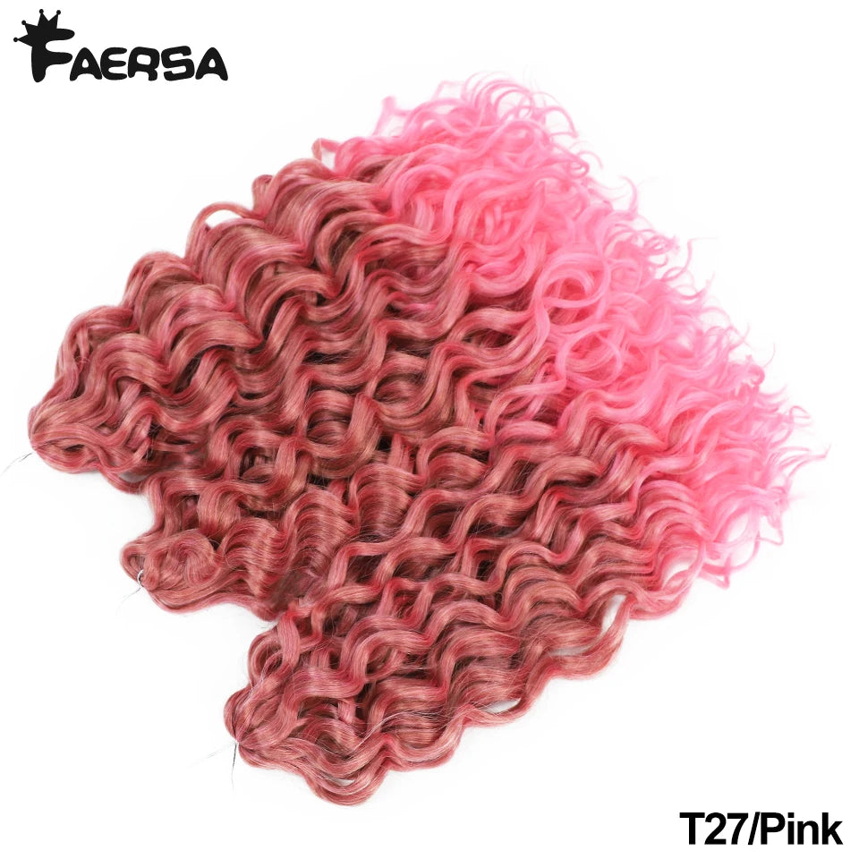 Deep Wavy Twist Crochet Hair Afro Curls Water Wave Crochet Braids Synthetic Curly Braiding Hair Extensions For Women 18 24 Inch