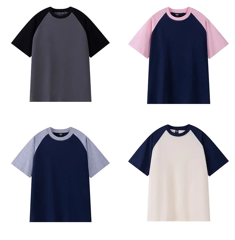 T-Shirt Homme Oversize Heavy | 240g Coton Pur | Manches Courtes | Bicolore | Casual Loose