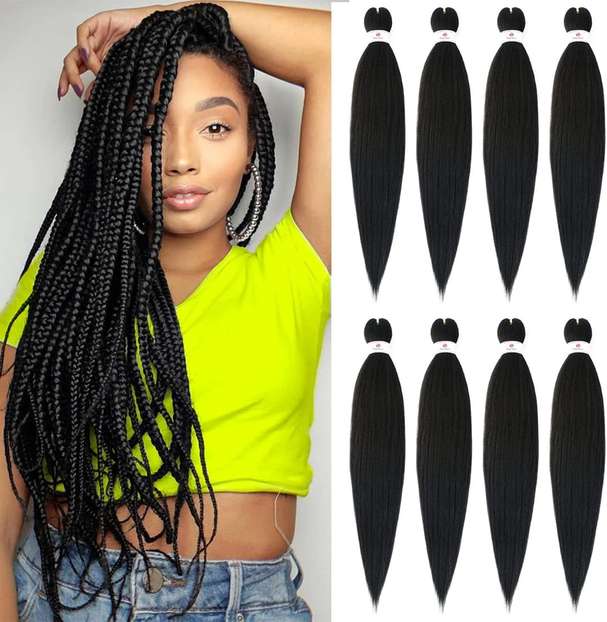 Extensions Tresses Crochet EZ Box Twist | Pré-Étirées | Synthétique Ignifuge | Pose Facile | Femme