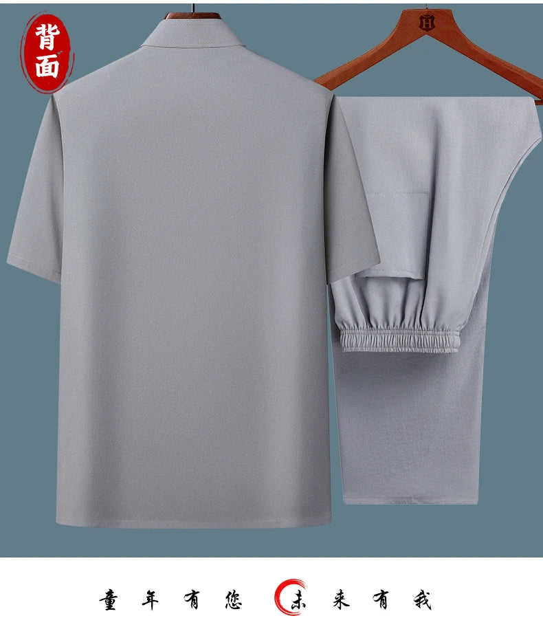 Ensemble chemise à manches courtes et pantalon pour homme