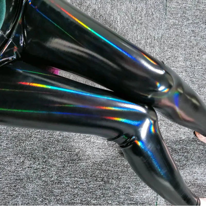 Legging PU Couleurs Vives Femme Grande Taille | Brillant Slim | Taille Haute Lift Fesses | Stretch