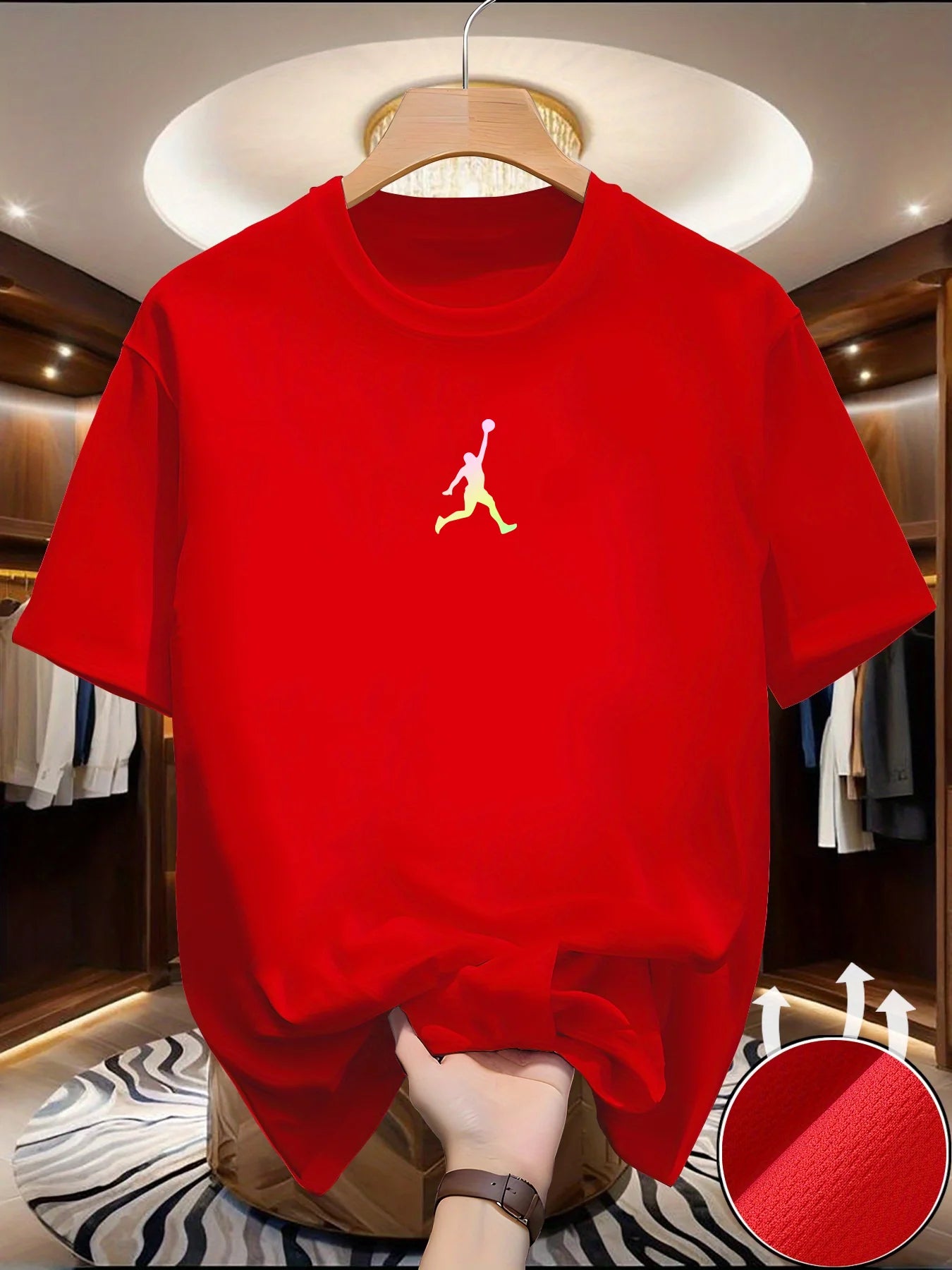 Trendy  short-sleeved T-shirts for men and women, popular summer style, versatile, slim-fitting printed round neck tops