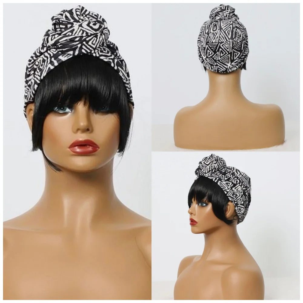 Perruque Headband Tresses Africaines Synthétique | 3 Brins | Queue de Cheval | Couvre-Cheveux | Fibre | Femme
