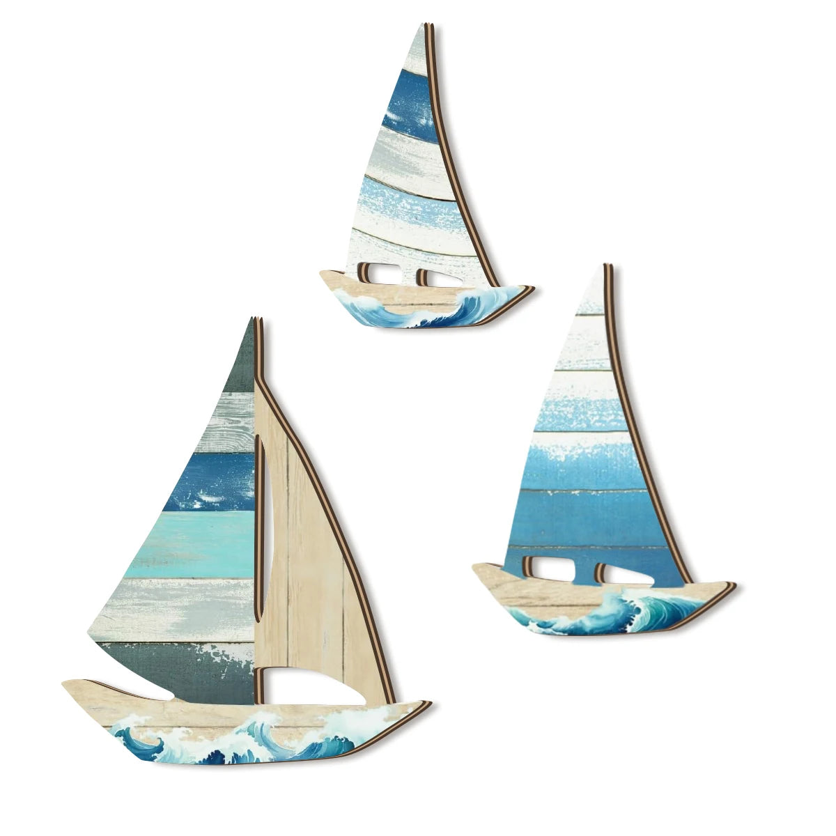 Décoration Murale Voilier 2D | Style Océan Bleu | Bord de Mer | Décor Ferme & Maison