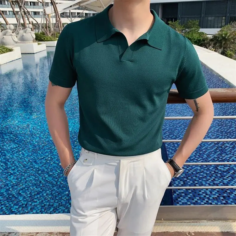 Polo en maille uni pour homme | Manches courtes