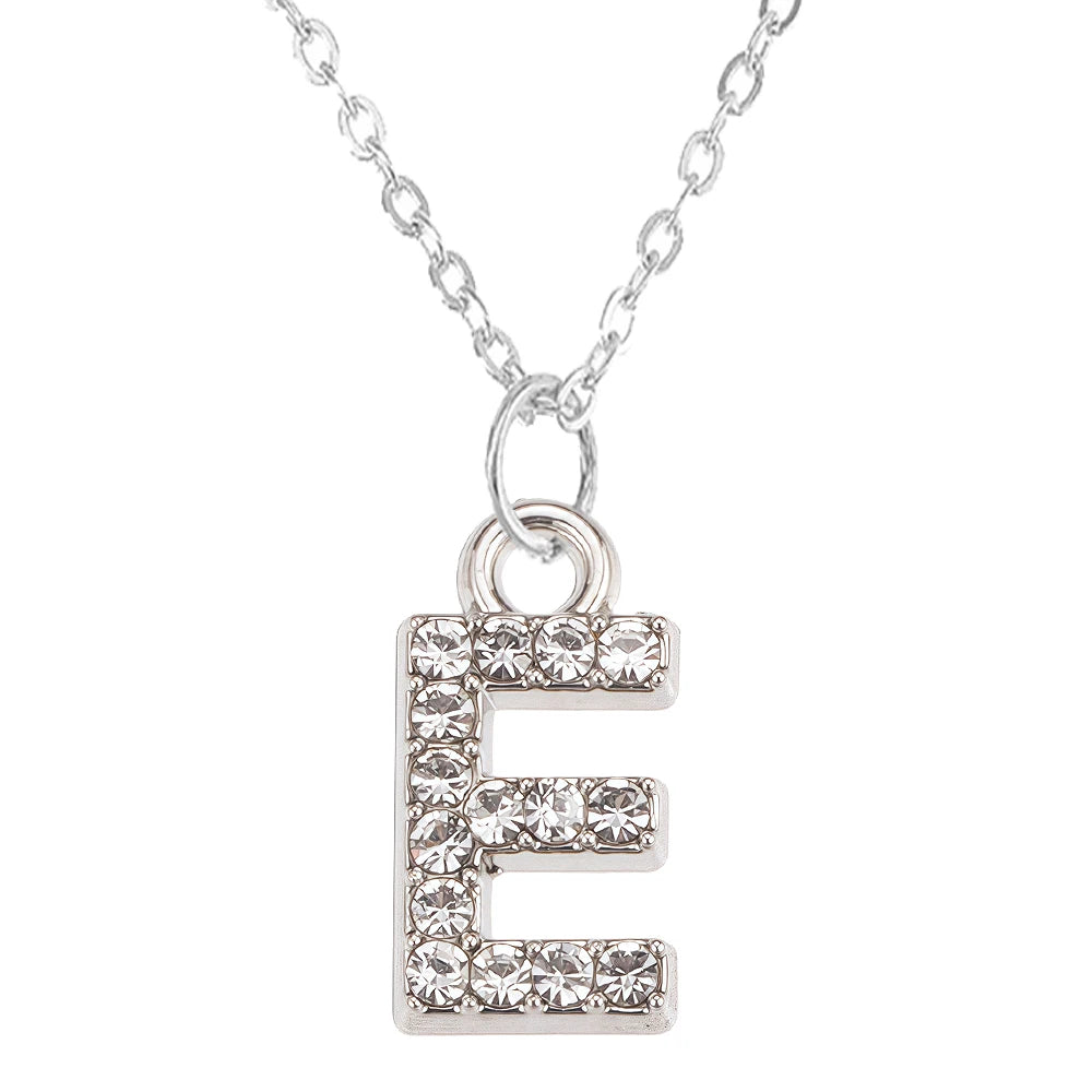 Collier Pendentif Lettre Brillant A-Z | 26 Initiales | Chaîne Clavicule | Bijou Saint-Valentin & Cadeau