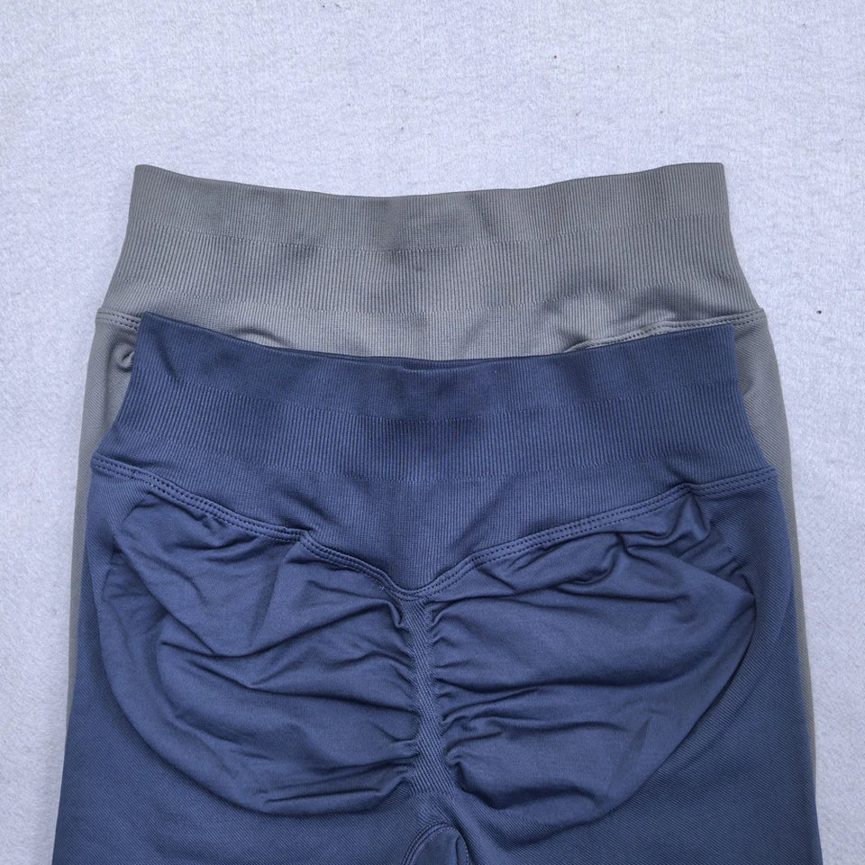 Legging Yoga Sans Couture Femme | Scrunch Butt Lifting | Gym & Sport | Taille Basse Côtelée