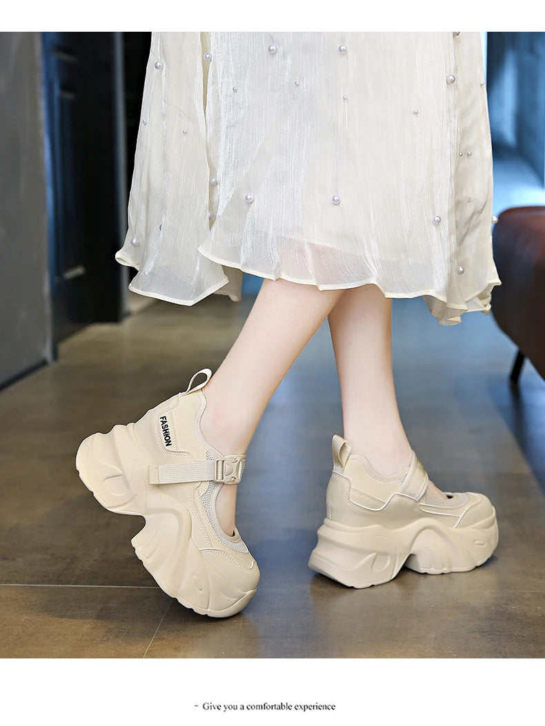 Sneakers Chunky Femme Automne 2024 | Semelle Haute 7 cm | Mesh Respirant | Chaussures Papa Sport