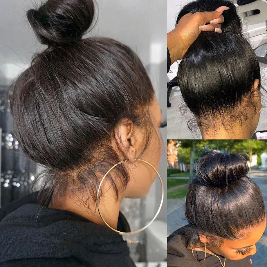 Perruque Full Lace 100% Cheveux Humains | Lisse | Pré-Pluçuée | Nœuds Blancs | Femme