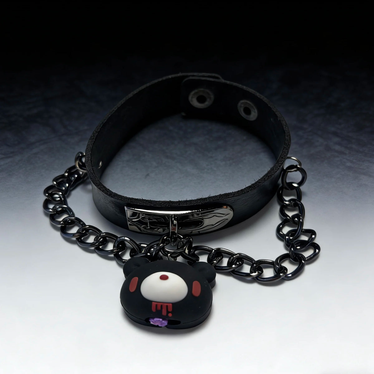 Cute Bear Charm Leather Bracelet Gothic Cute Style Adjustable Chain Wristband for Women Girls Daily Accessory