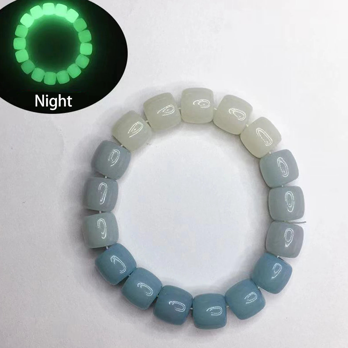 Bracelet Lumineux Pierre Naturelle | Fluorescent Lueur Nuit | Bijou Couple Femme & Homme