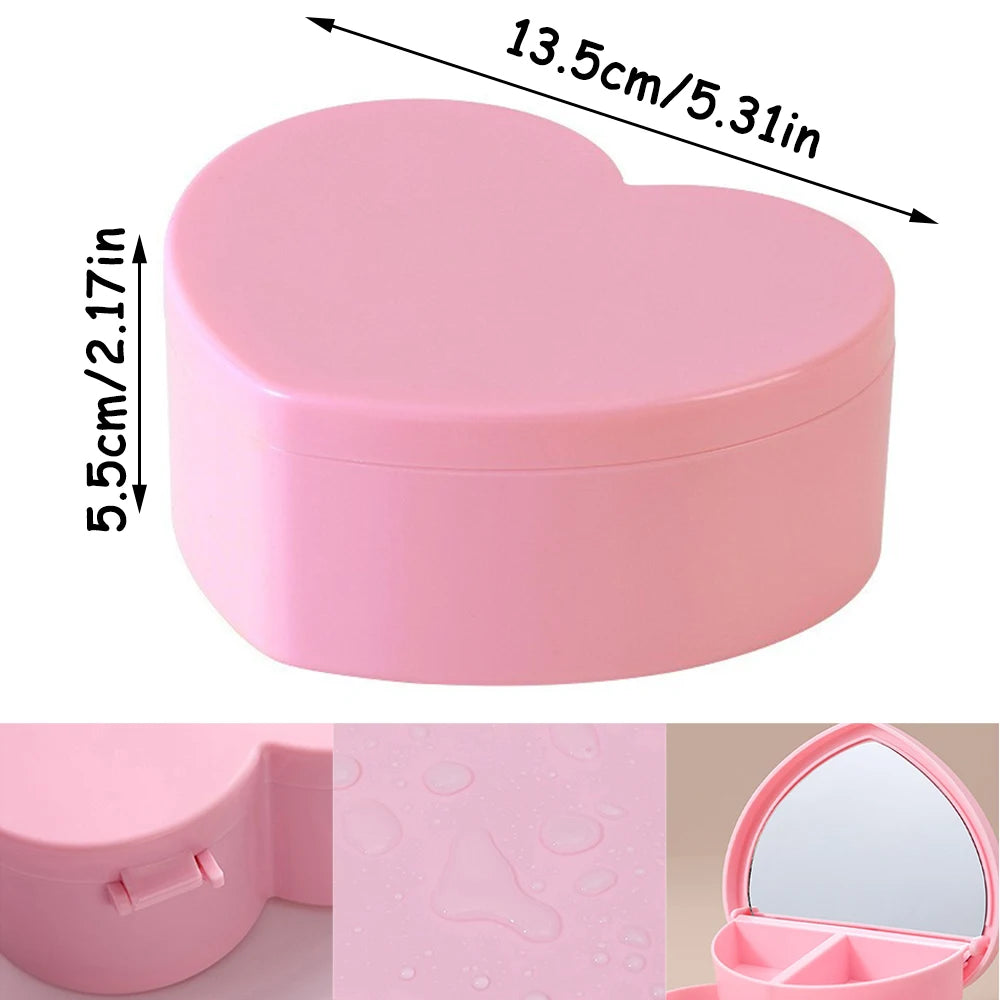 Boîte Rangement Accessoires Cheveux avec Miroir | Pinces Barrettes Élastiques Fille | Étui Voyage Portable