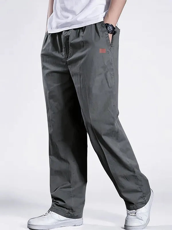 2025 Men's Casual Jogger Pants Relaxed Fit Cargo Pants Drawstring Sweatpants Hiking Outdoor Twill Sport Pants
