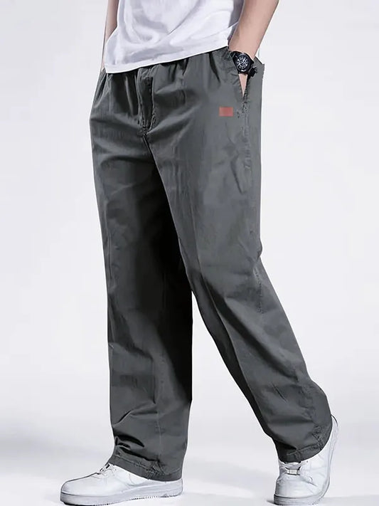 2025 Men's Casual Jogger Pants Relaxed Fit Cargo Pants Drawstring Sweatpants Hiking Outdoor Twill Sport Pants