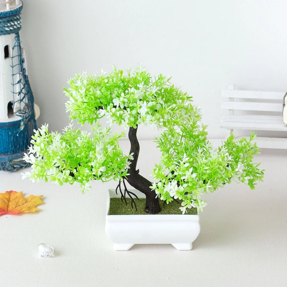 Bonsaï Artificiel Pot | Arbre Faux Fleurs | Décoration Bureau, Salon & Hôtel