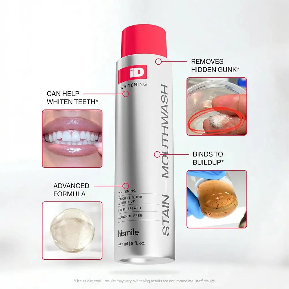 Bain de Bouche Blanchissant Hismile ID | Nettoyage Profond | Élimine les Taches | Haleine Fraîche | Soin Quotidien
