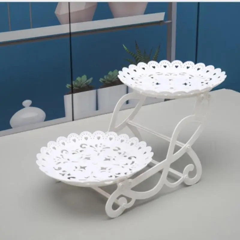 European Style Three-Tier Cake Tray Snack Stand Fruit Plate Birthday Party Decoration Supplies Wedding Dessert Table Cake Stand