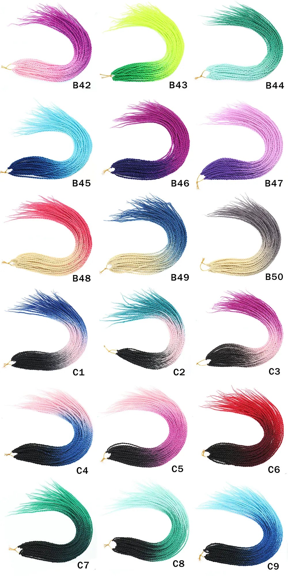 Tresses Senegalese Twist Crochet Synthétiques 24 Pouces | Brun | 30 Racines | Extensions Femme