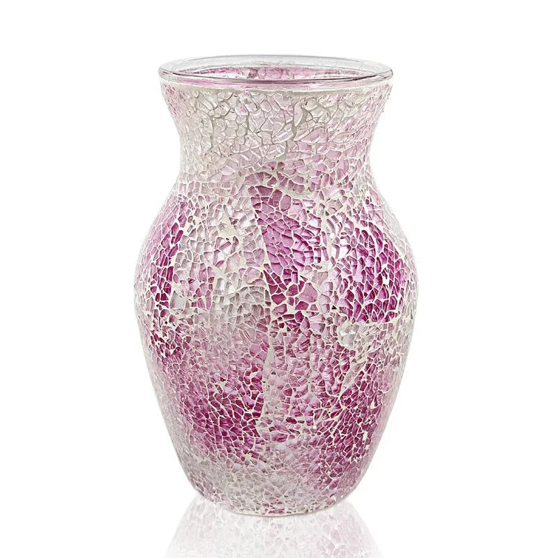 Vase Bohème Mosaïque Verre | Style Européen | Décoration Salon, Chambre & Entrée