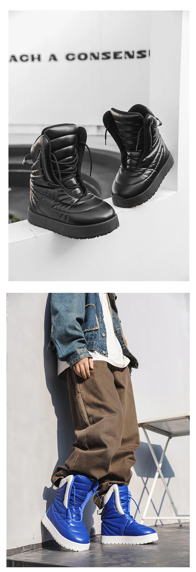 Chaussures Hiver Homme 2025 | Pantoufles Chaudes Imperméables | Peluche Antidérapant | Sneakers Neige