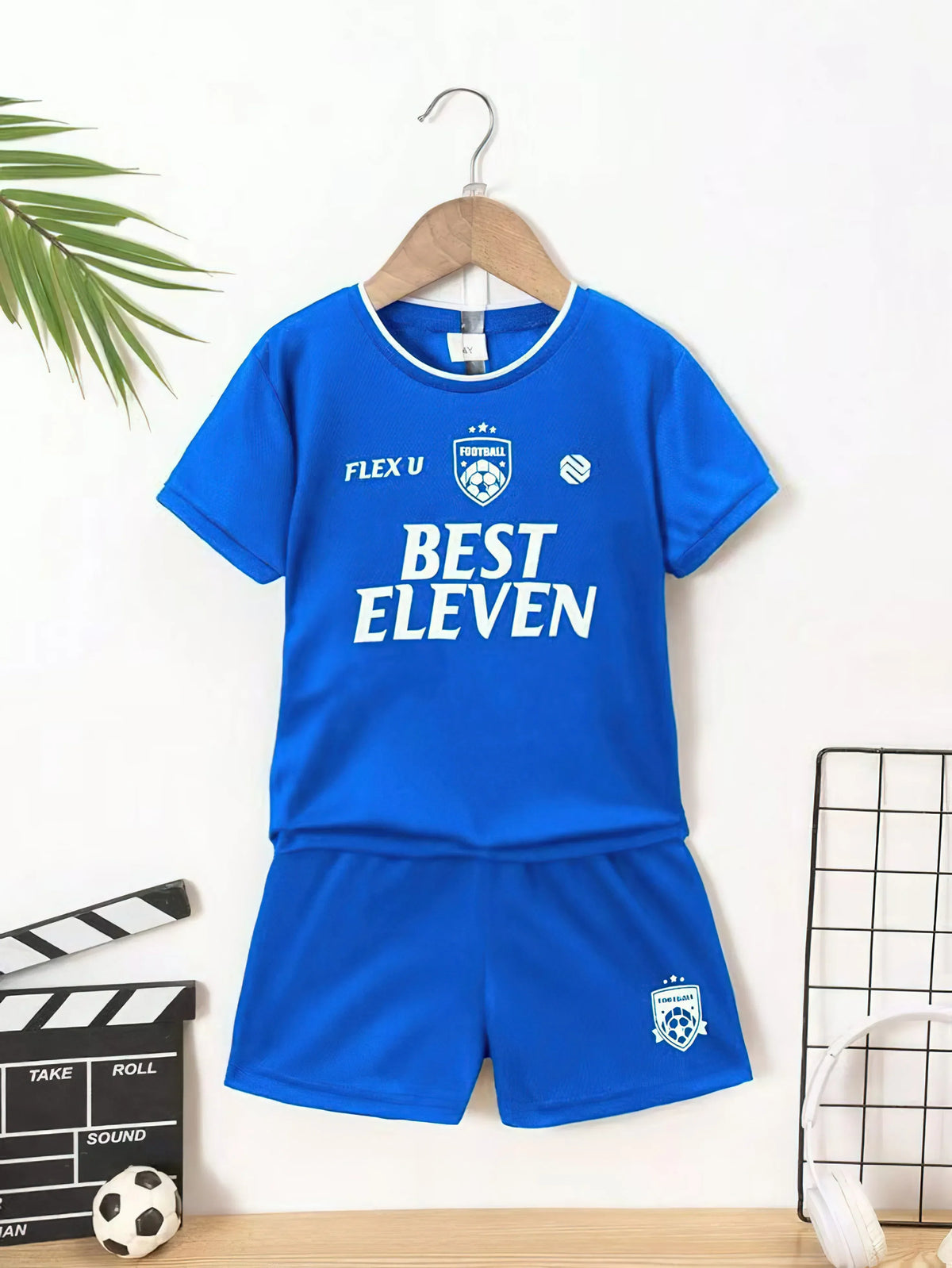 Two-Piece Summer Messi and Ronaldo Shirt 3D Printed Children's Football Training Set Boys Breathable Sweat-Absorbent Sportswear