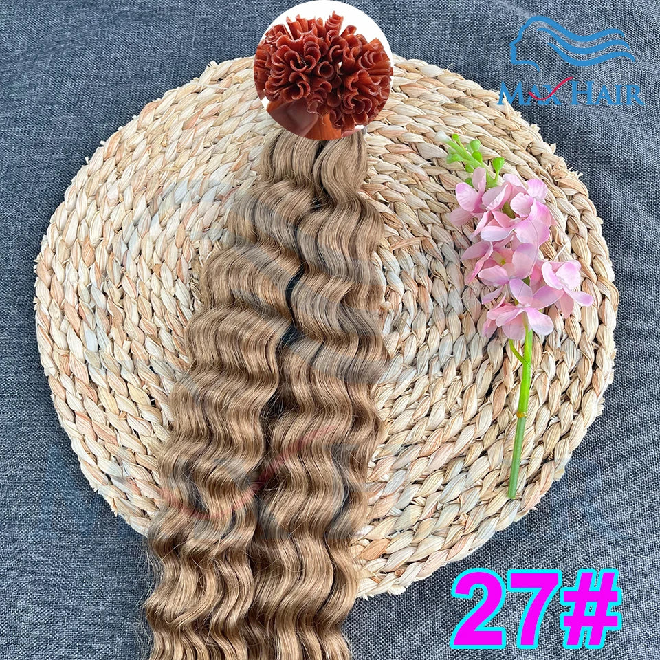 Keratin U-Tip Deep Wave Human Hair Extensions 18-30 Inch Remy Hair Extensions High Quality Remy Human Hair Salon Extensions
