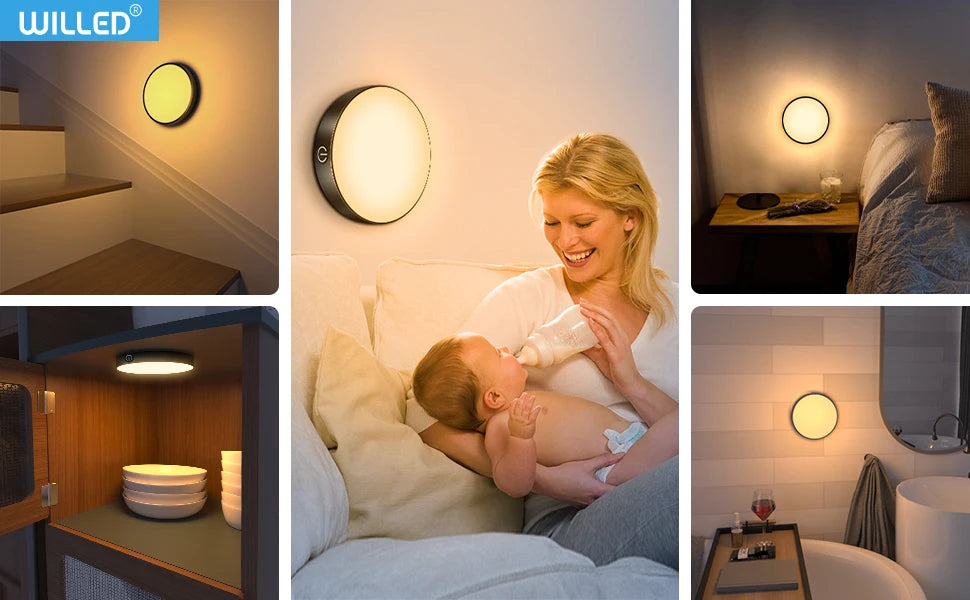 Veilleuse LED Tactile Rechargeable WILLED | 1000mAh | Dimmable | Placard, Cuisine & Chambre