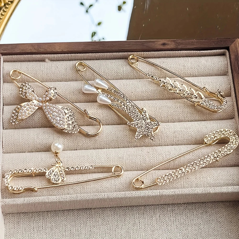 10 Elegant Brooch Accessories, Multi-Functional Scarf and Belt Clip, Suitable for Women's Suits to Add Unique Charm