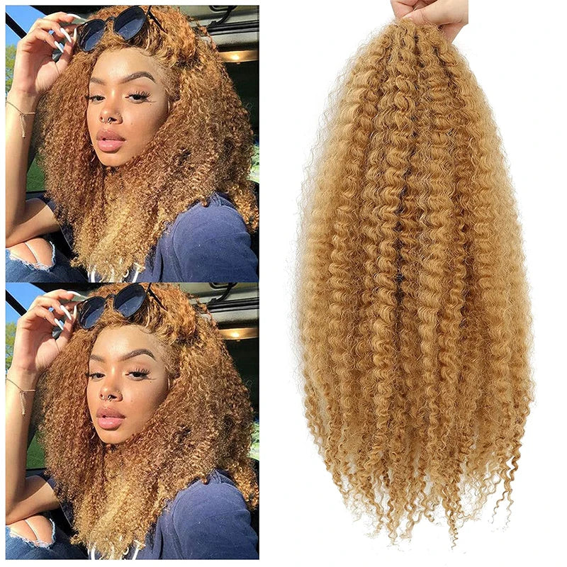 Marley Twist Braiding Hair Crochet Braids Long Afro Kinky Synthetic Fiber For Braiding Hair Extensions