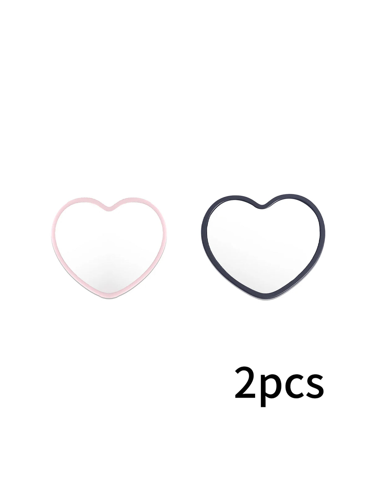 12 Heart-Shaped Mini Mirrors, Polished Surface, Plastic Frame, Tabletop Display, Unscented, Floral Theme, Portable, No Electricity Required, Stylish Tabletop Mirror | Durable Mirrors, Cute Compact Mirrors, Perfect for Birth
