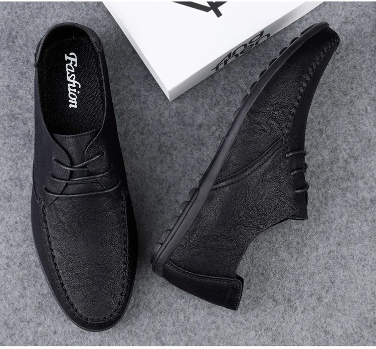 Mocassins Homme Mariage | Cuir Fendu Blanc | Chaussures Conduite Légères | Slip-On Casual Élégant 2026