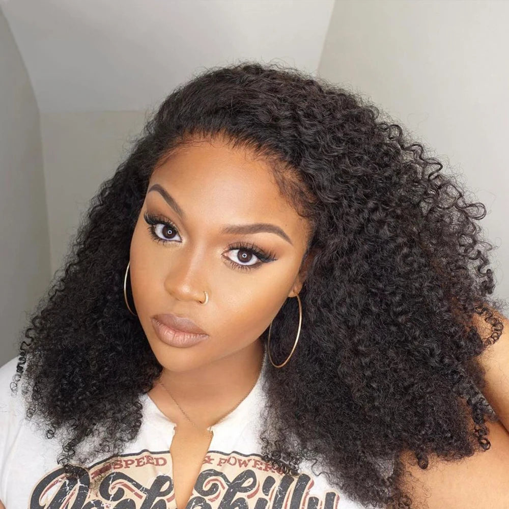 Perruque Afro Kinky Curly 4C Edges | 13x6 HD Lace Frontal | Wear & Go | 4x4 HD Closure | Pré-Pluçuée | Femme