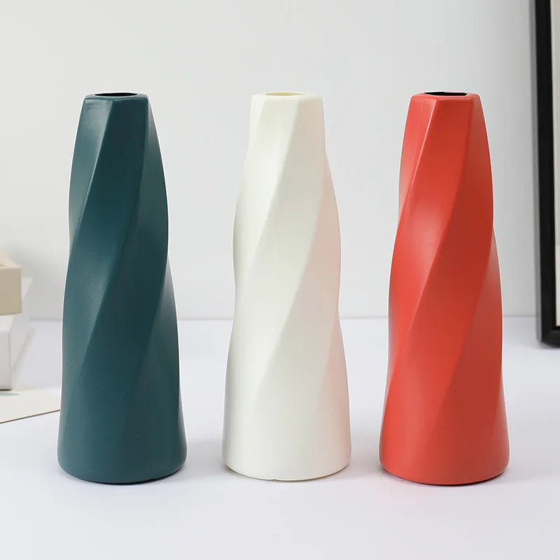 Simple Vase Decoration Living Room Flower Arrangement Vase Dining Table Light Luxury Style Vase Home Dried Flower Storage Bottle