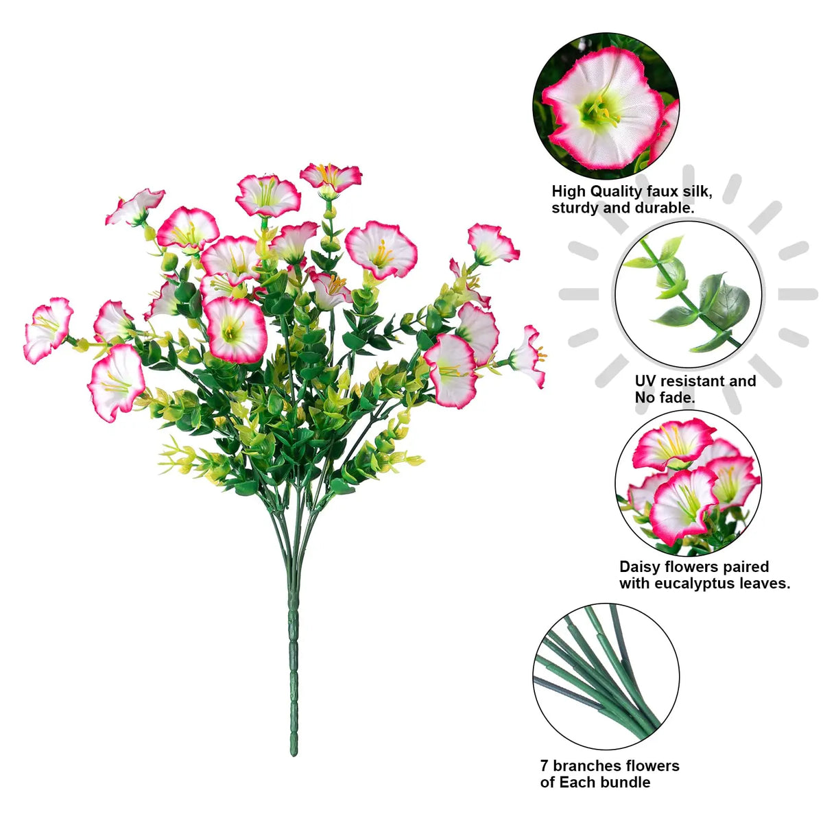 Fleurs Artificielles Soie Extérieur | Résistant UV | Décor Jardin Balcon Terrasse & Maison