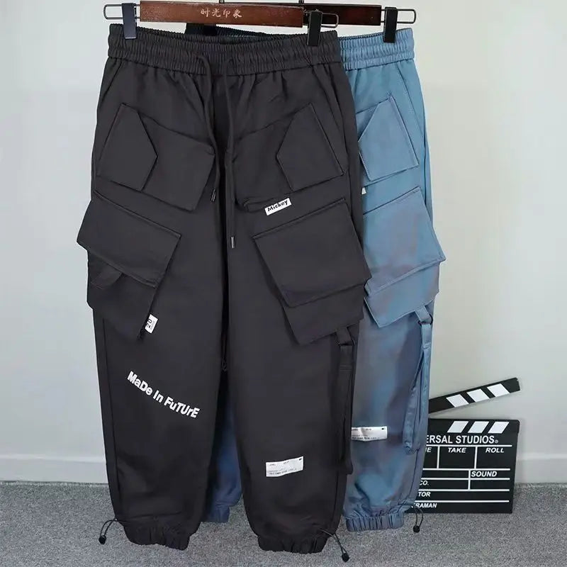 Men's Cargo Pants Fashion Hip Hop Multi-pocket Trousers Trendy Streetwear Solid Sweatpants Casual Trousers for Men