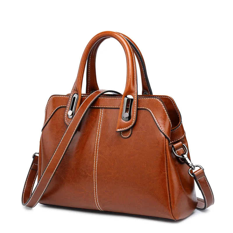 Sac à Main Cuir Véritable Vache Femme | Top Handle | Bandoulière & Messenger | Tote Cire Huile