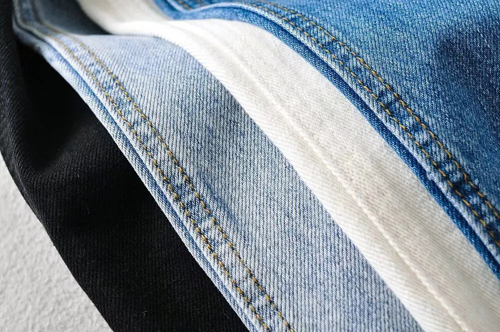 Jean Femme Taille Haute 2025 | Printemps-Automne | Décontracté Droit | Ourlet Brut Longueur Sol | Vintage