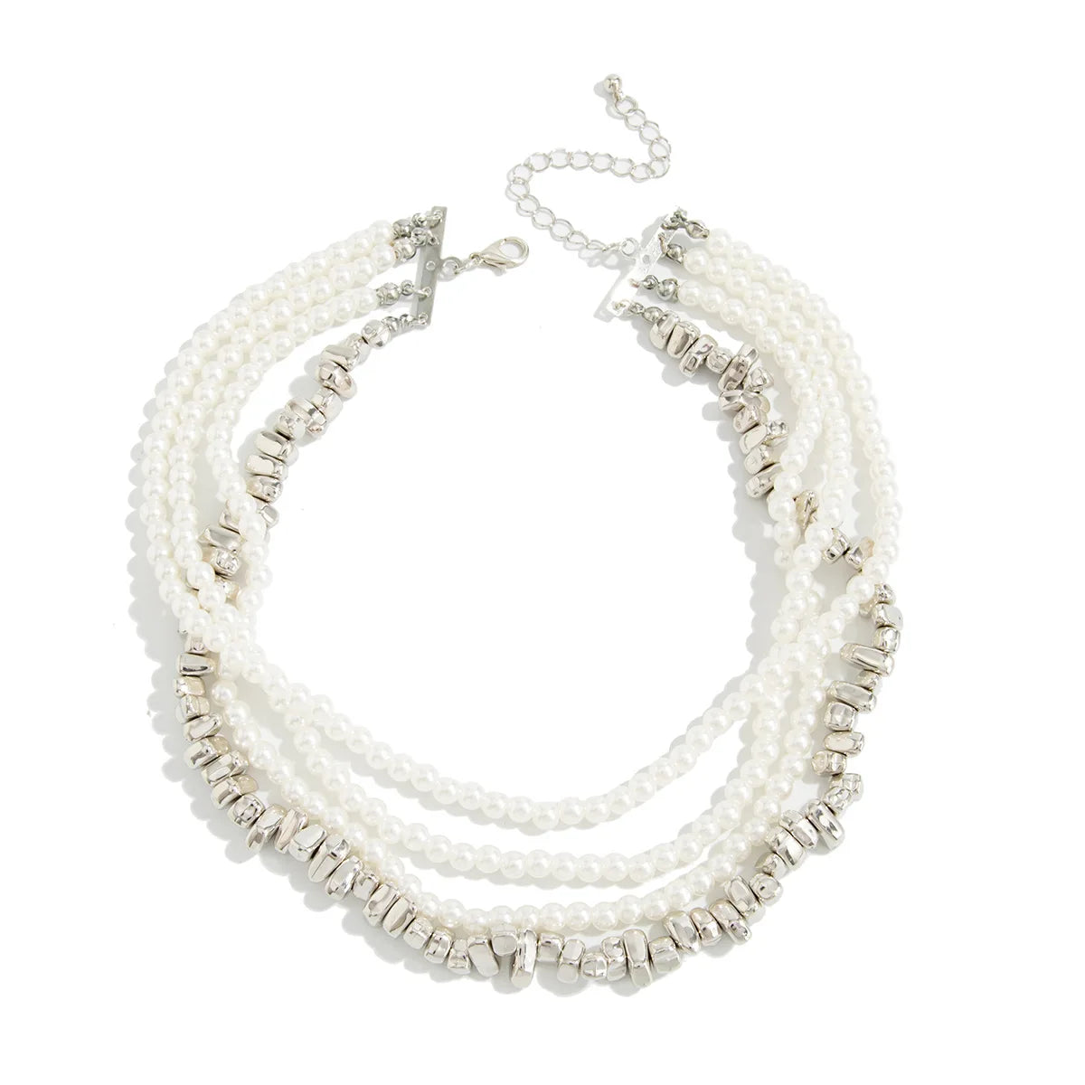Collier Multicouche Frange Chaîne | Perle Imitation Vintage | Pendentif Choker | Bijou Mariage Femme