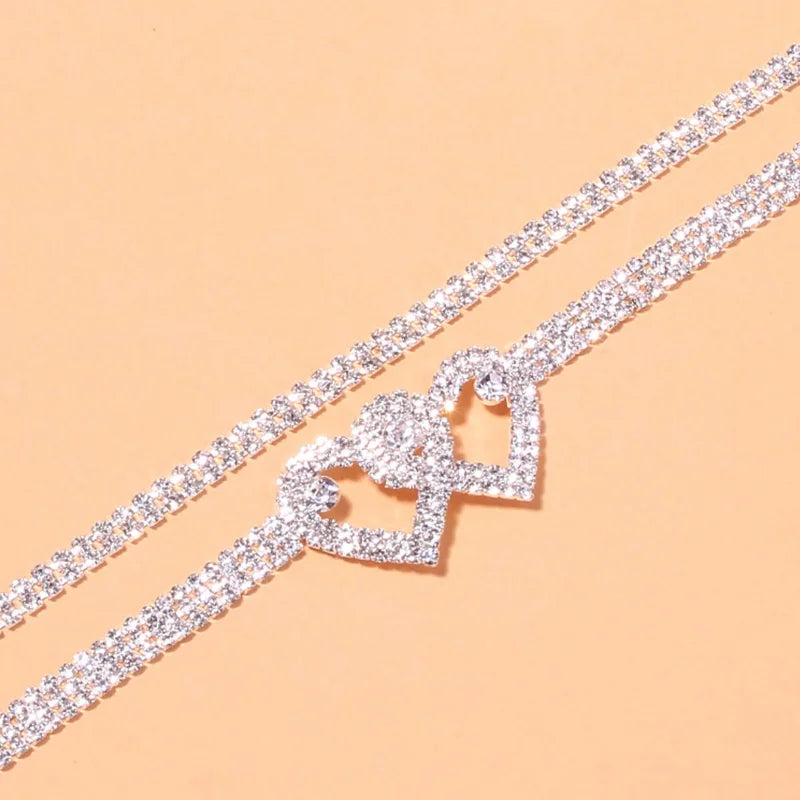 Bracelet de Cheville Zircone Cubique Éblouissant | Argent | Chaîne Pied | Sandales Nu-Pieds | Bijou Femme