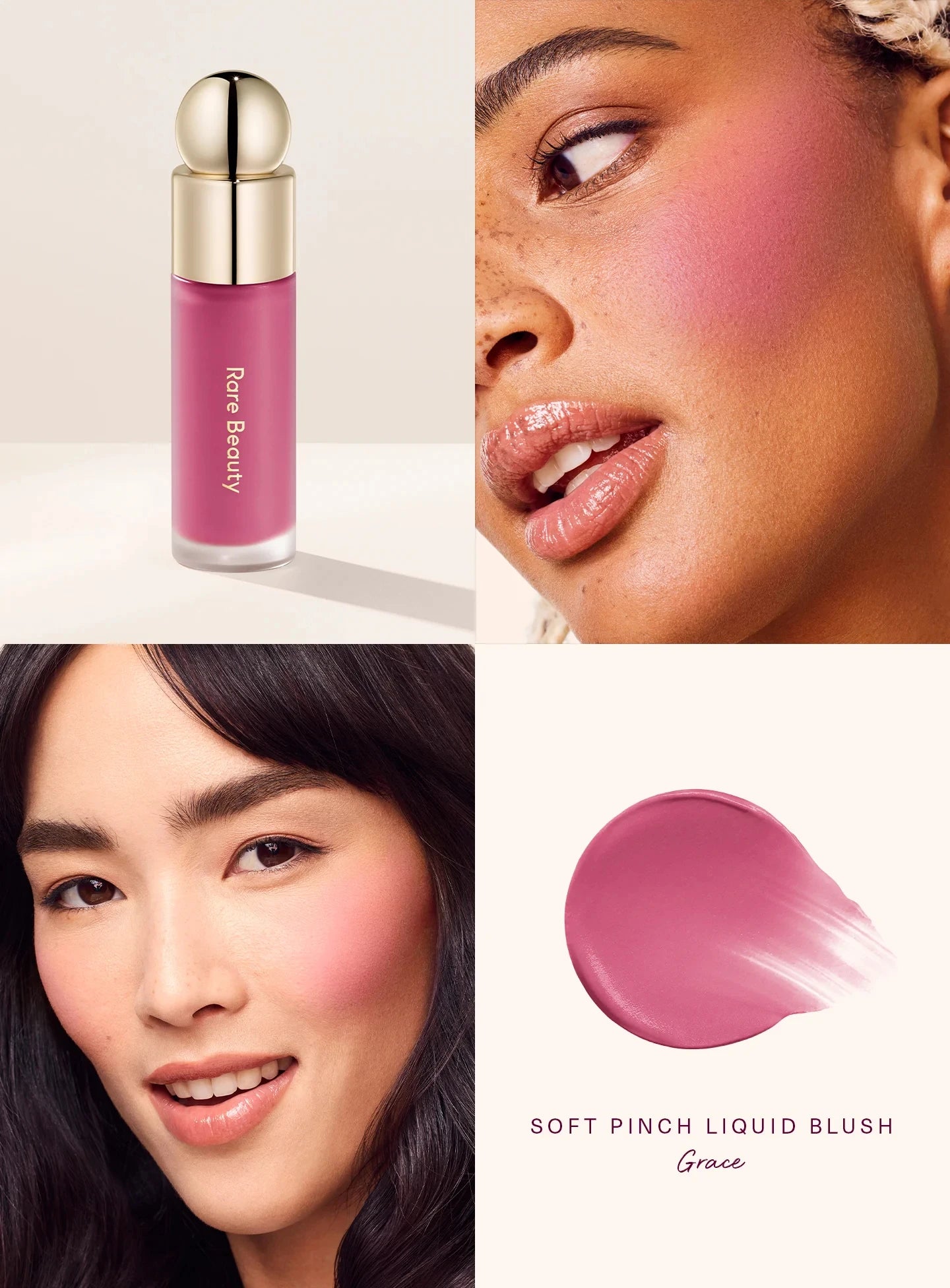 Rare Beauty Love Encourage Believe Virtue Hope Grateful Happy Joy Lucky Worth Blush Plump Seamless High-impact Weightless Makeup