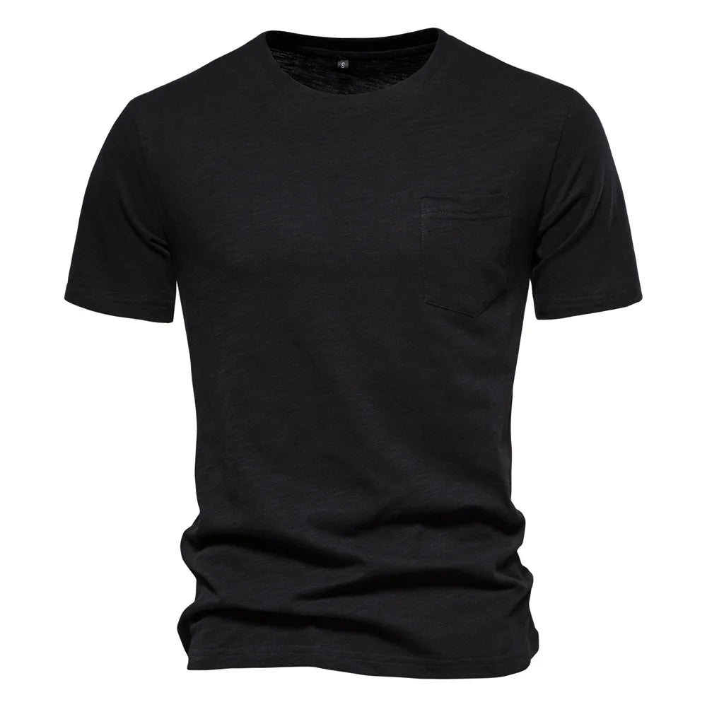 T-Shirt Homme 100% Coton | Col Rond | Manches Courtes | Uni Casual | Doux & Confortable | Été