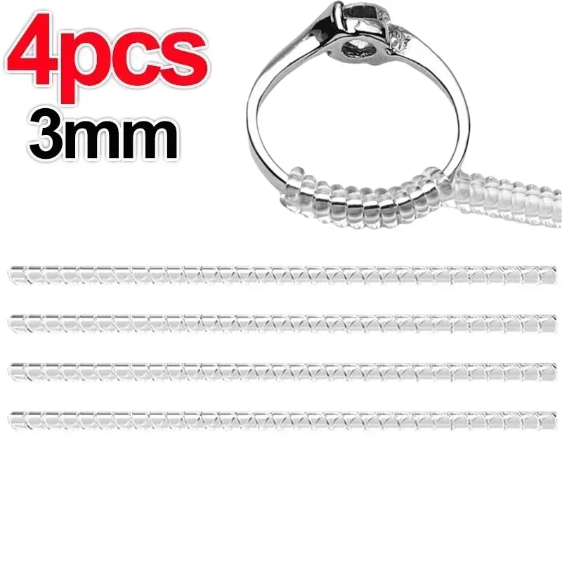 Adjust Invisible Ring Size Reducer Tools Spiral Spring Based Rings Adjust Transparent Tightener Resizing Tools Jewelry Guard