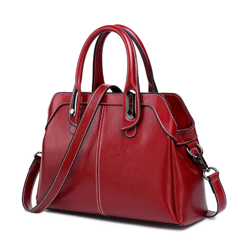 Sac à Main Cuir Véritable Vache Femme | Top Handle | Bandoulière & Messenger | Tote Cire Huile