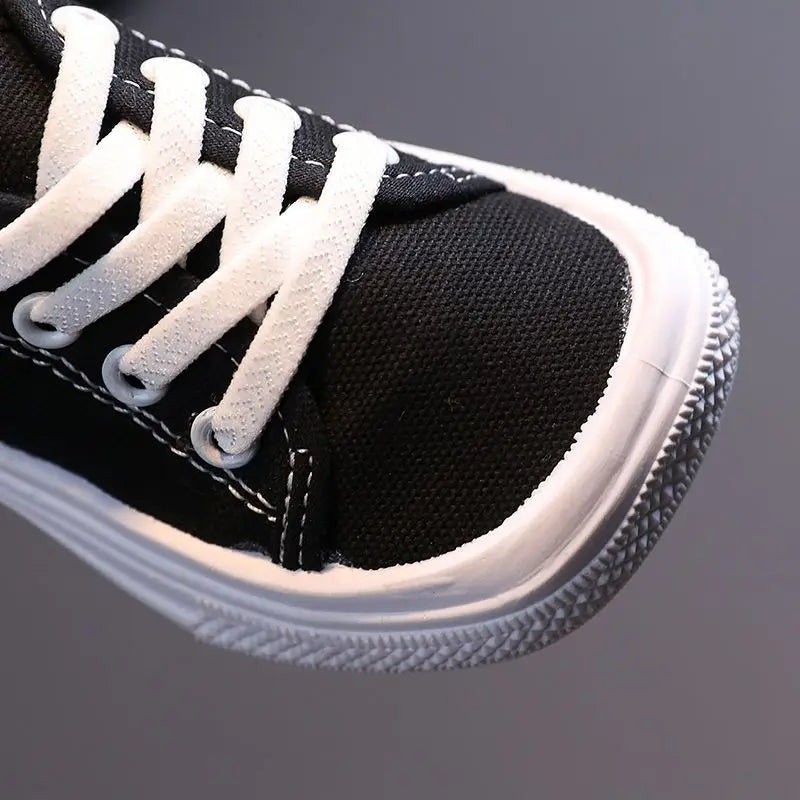 Kids Non-slip Comfort Sneakers, Toddlers Tennis Shoes, Children's Sport Canvas Shoes, Lace-up Girls Flat Boys Casual Shoes