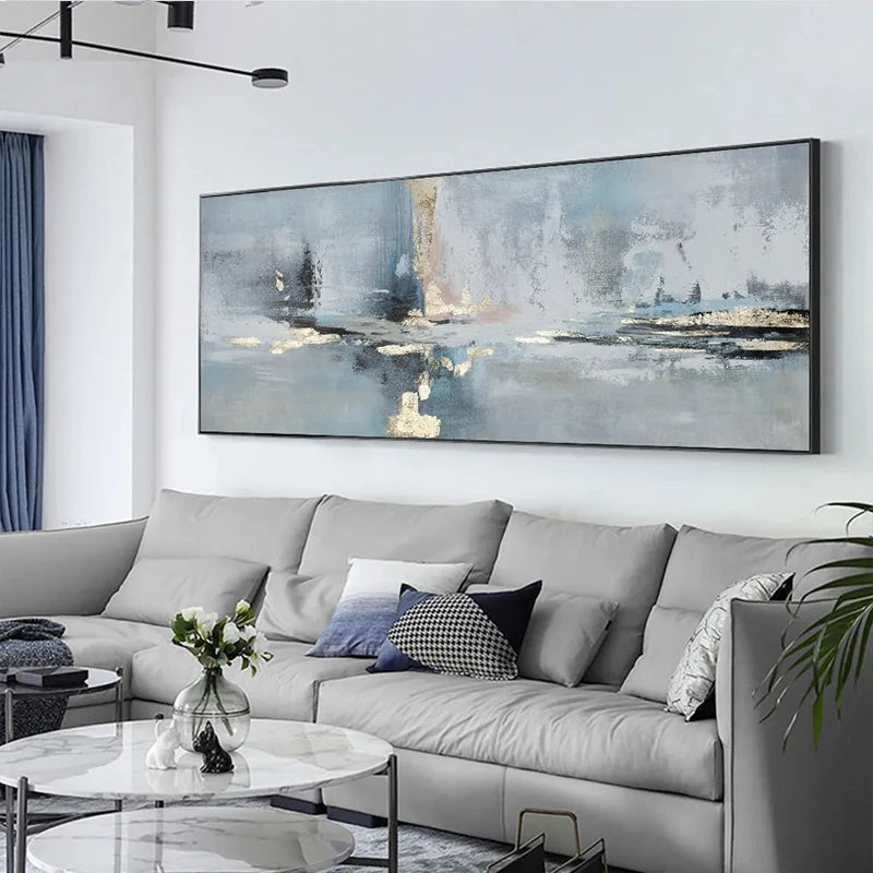 Peinture Huile Paysage Abstrait | Grand Format | Canvas Mural | Sans Cadre | Décoration Salon & Maison