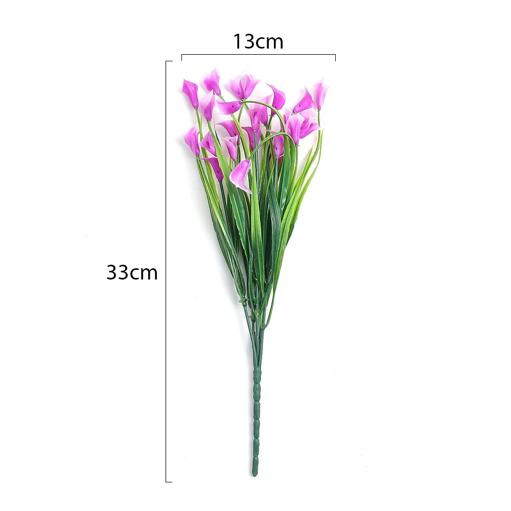 Fleurs Artificielles Bouquet 33cm | Décoration Maison, Jardin & Mariage | Arrangement Vase Extérieur